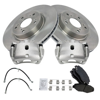TRQ® - Front Disc Brake Kit with Ceramic Pads, Calipers and Hoses