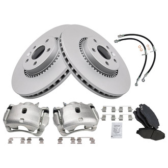 TRQ® - Front Disc Brake Kit with Ceramic Pads, Calipers and Hoses