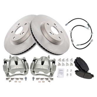 TRQ® - Front Disc Brake Kit with Ceramic Pads, Calipers and Hoses