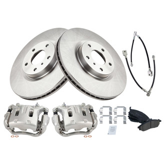 TRQ® - Front Disc Brake Kit with Ceramic Pads, Calipers and Hoses