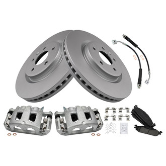 TRQ® - Front Disc Brake Kit with Ceramic Pads, Calipers and Hoses