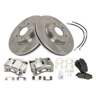 TRQ® - Front Disc Brake Kit with Ceramic Pads, Calipers and Hoses