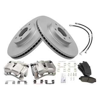 TRQ® - Front Disc Brake Kit with Ceramic Pads, Calipers and Hoses