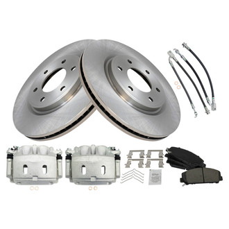 TRQ® - Front Disc Brake Kit with Ceramic Pads, Calipers and Hoses