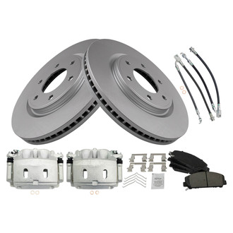 TRQ® - Front Disc Brake Kit with Ceramic Pads, Calipers and Hoses