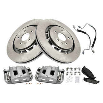 TRQ® - Front Disc Brake Kit with Ceramic Pads, Calipers and Hoses