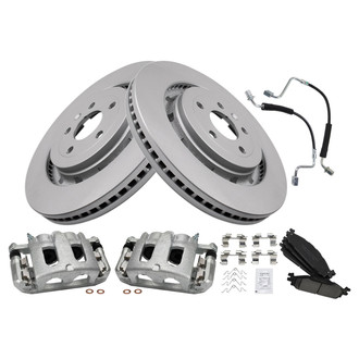 TRQ® - Front Disc Brake Kit with Ceramic Pads, Calipers and Hoses