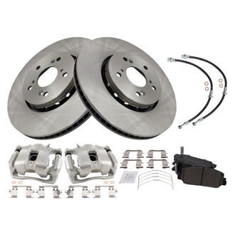 TRQ® - Front Disc Brake Kit with Ceramic Pads, Calipers and Hoses