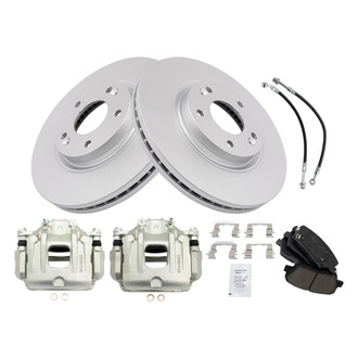 TRQ® - Front Disc Brake Kit with Ceramic Pads, Calipers and Hoses