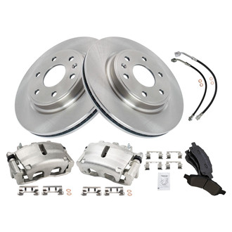 TRQ® - Disc Brake Kit with Semi-Metallic Pads, Calipers and Hoses