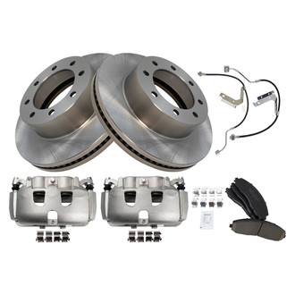 TRQ® - Front Disc Brake Kit with Ceramic Pads, Calipers and Hoses