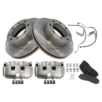 TRQ® - Front Disc Brake Kit with Semi-Metallic Pads, Calipers and Hoses