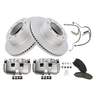 TRQ® - Front Disc Brake Kit with Ceramic Pads, Calipers and Hoses