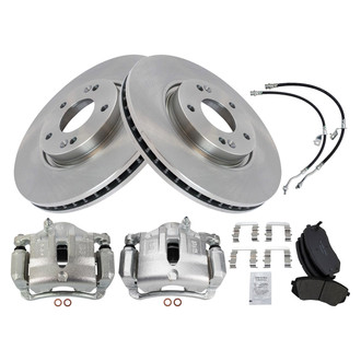 TRQ® - Front Disc Brake Kit with Ceramic Pads, Calipers and Hoses