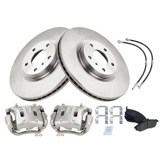 TRQ® - Front Disc Brake Kit with Ceramic Pads, Calipers and Hoses
