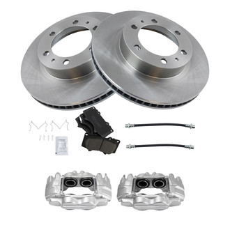 TRQ® - Front Disc Brake Kit with Ceramic Pads, Calipers and Hoses