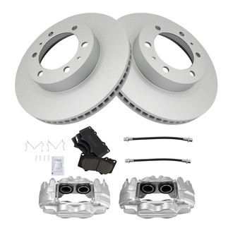 TRQ® - Front Disc Brake Kit with Ceramic Pads, Calipers and Hoses