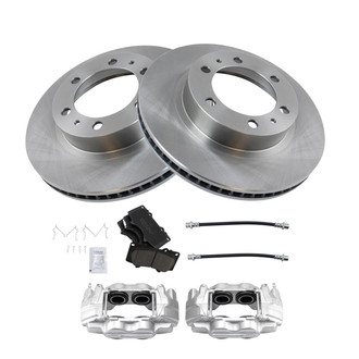 TRQ® - Front Disc Brake Kit with Ceramic Pads, Calipers and Hoses