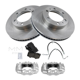 TRQ® - Front Disc Brake Kit with Ceramic Pads, Calipers and Hoses