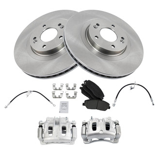 TRQ® - Front Disc Brake Kit with Ceramic Pads, Calipers and Hoses