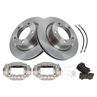 TRQ® - Front Disc Brake Kit with Ceramic Pads, Calipers and Hoses