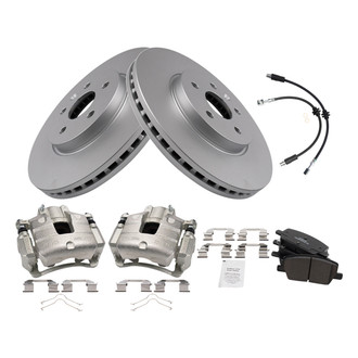 TRQ® - Front Disc Brake Kit with Ceramic Pads, Calipers and Hoses