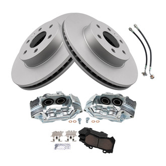 TRQ® - Front Disc Brake Kit with Ceramic Pads, Calipers and Hoses