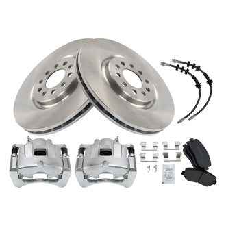 TRQ® - Front Disc Brake Kit with Ceramic Pads, Calipers and Hoses