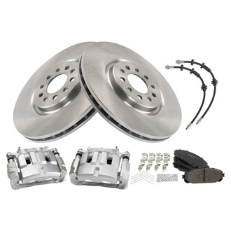 TRQ® - Front Disc Brake Kit with Ceramic Pads, Calipers and Hoses