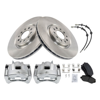 TRQ® - Front Disc Brake Kit with Ceramic Pads, Calipers and Hoses
