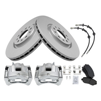 TRQ® - Front Disc Brake Kit with Ceramic Pads, Calipers and Hoses