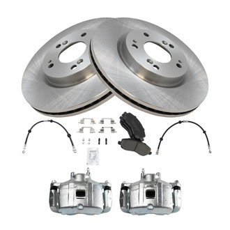 TRQ® - Front Disc Brake Kit with Ceramic Pads, Calipers and Hoses