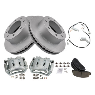 TRQ® - Front Disc Brake Kit with Ceramic Pads, Calipers and Hoses
