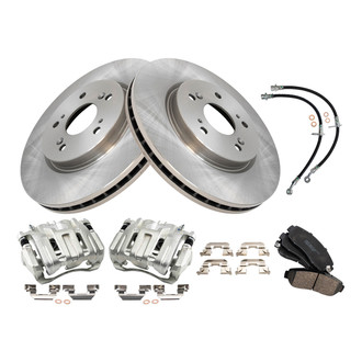 TRQ® - Disc Brake Kit with Ceramic Pads, Calipers and Hoses