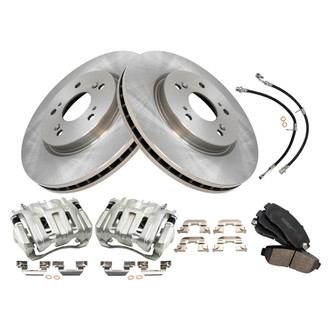 TRQ® - Front Disc Brake Kit with Ceramic Pads, Calipers and Hoses