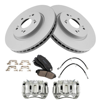 TRQ® - Front Disc Brake Kit with Ceramic Pads, Calipers and Hoses