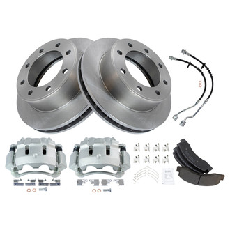 TRQ® - Disc Brake Kit with Semi-Metallic Pads, Calipers and Hoses
