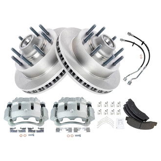 TRQ® - Disc Brake Kit with Semi-Metallic Pads, Calipers and Hoses