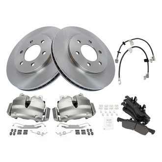 TRQ® - Front Disc Brake Kit with Semi-Metallic Pads, Calipers and Hoses