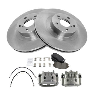TRQ® - Disc Brake Kit with Ceramic Pads, Calipers and Hoses
