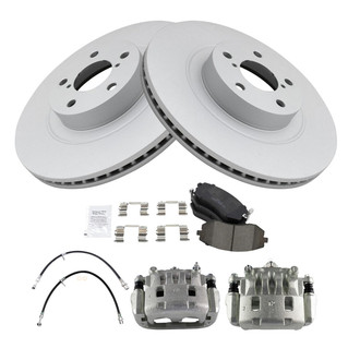 TRQ® - Front Disc Brake Kit with Ceramic Pads, Calipers and Hoses