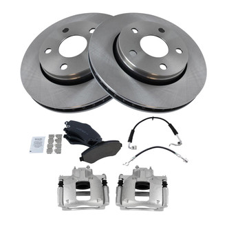 TRQ® - Front Disc Brake Kit with Ceramic Pads, Calipers and Hoses