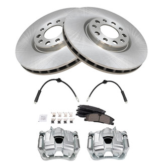 TRQ® - Front Disc Brake Kit with Ceramic Pads, Calipers and Hoses