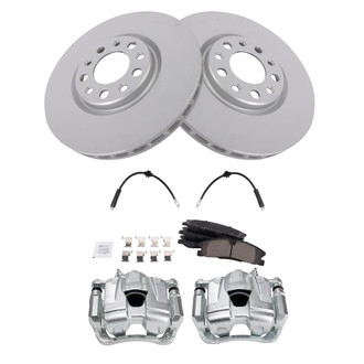 TRQ® - Front Disc Brake Kit with Ceramic Pads, Calipers and Hoses