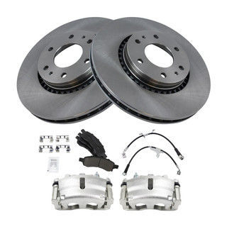 TRQ® - Front Disc Brake Kit with Ceramic Pads, Calipers and Hoses