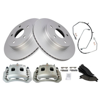 TRQ® - Front Disc Brake Kit with Ceramic Pads, Calipers and Hoses