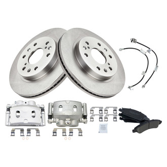 TRQ® - Front Disc Brake Kit with Ceramic Pads, Calipers and Hoses