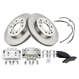 TRQ® - Front Disc Brake Kit with Ceramic Pads, Calipers and Hoses