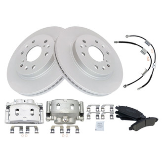 TRQ® - Front Disc Brake Kit with Ceramic Pads, Calipers and Hoses