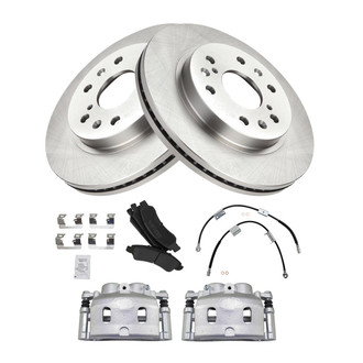 TRQ® - Front Disc Brake Kit with Semi-Metallic Pads, Calipers and Hoses